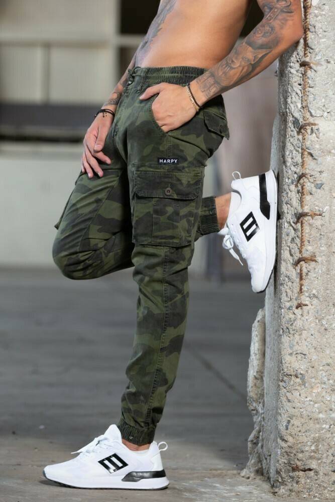 Ανδρικό Cargo Pants παραλλαγής Harpy Army Green (Χακί)