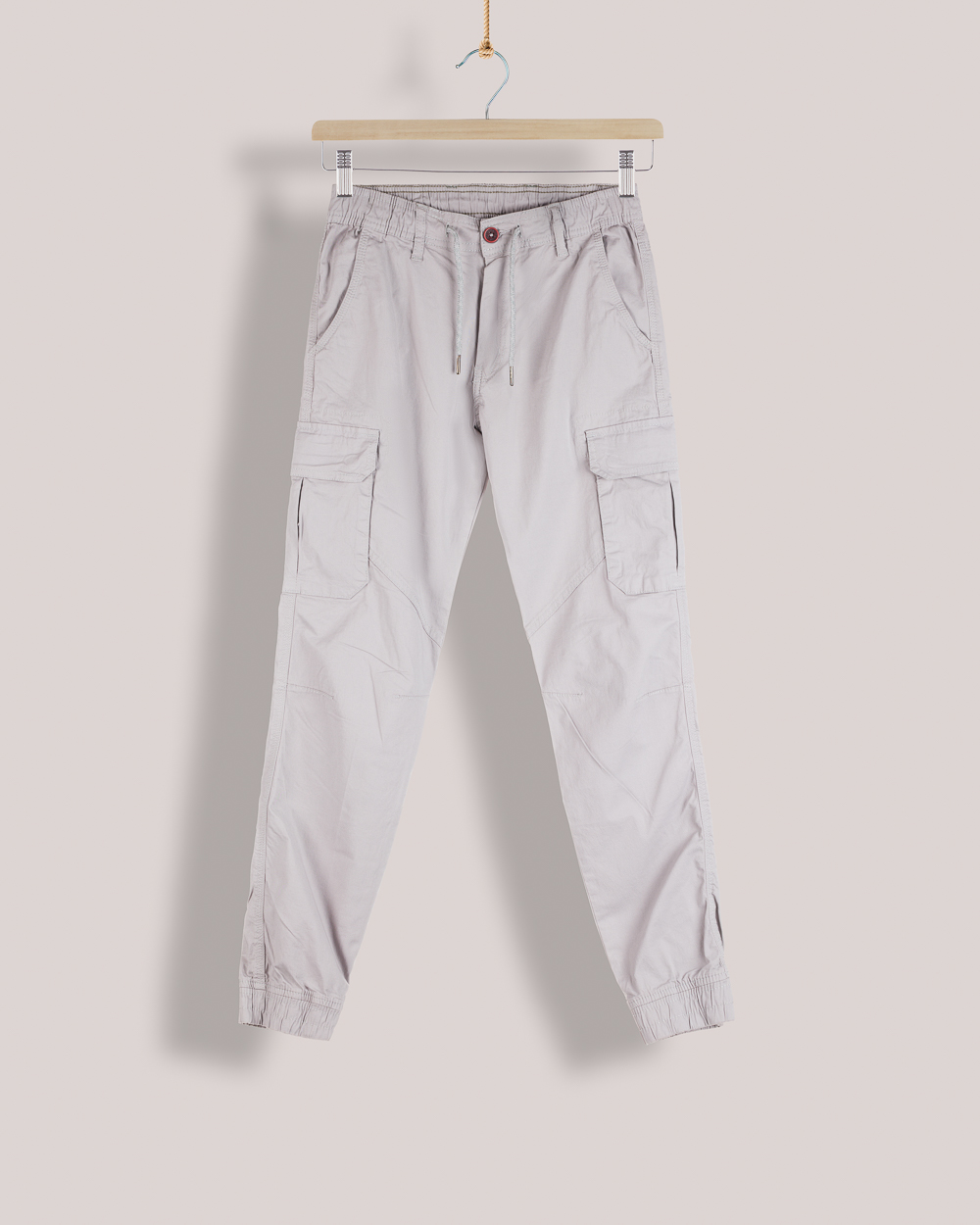 Ανδρικό Cargo παντελόνι με λάστιχο (Γκρι του πάγου)