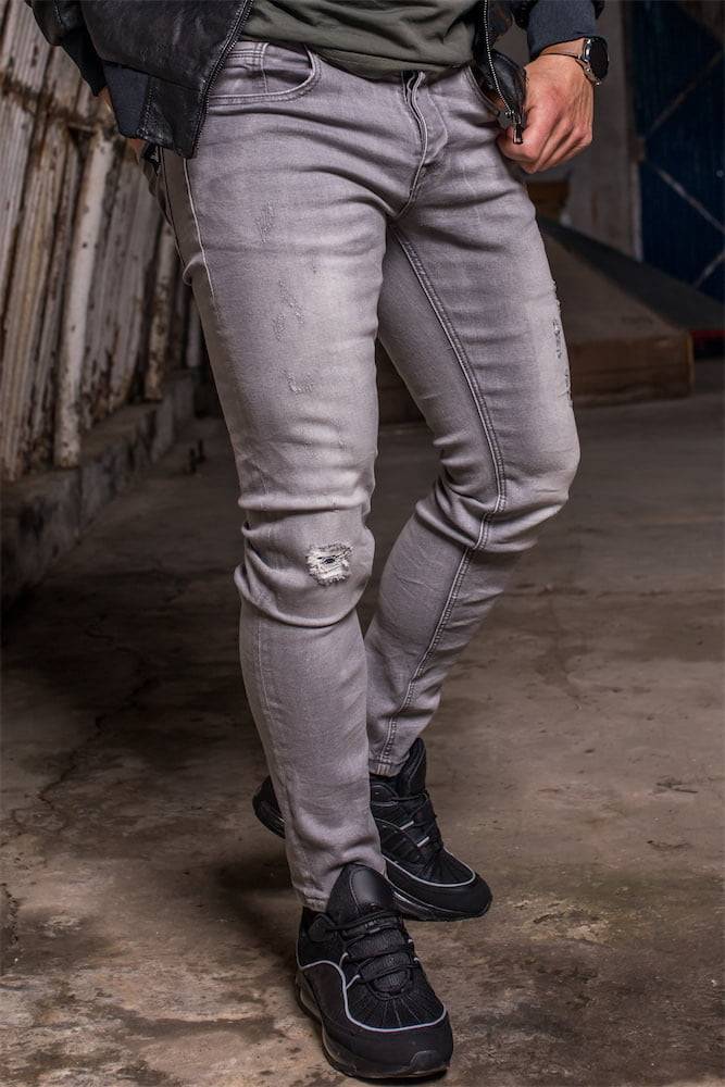 Ανδρικό Jean παντελόνι Harpy με γδάρσιμο (Γκρι)