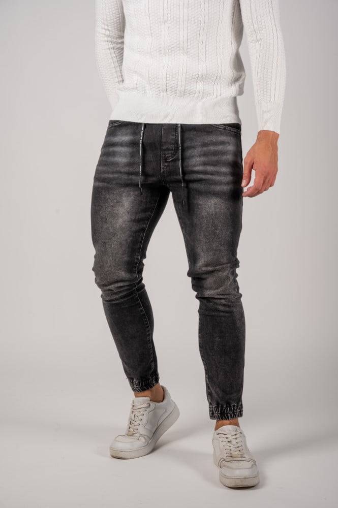 Ανδρικό Jean παντελόνι Harpy με λάστιχο (Μαύρο)