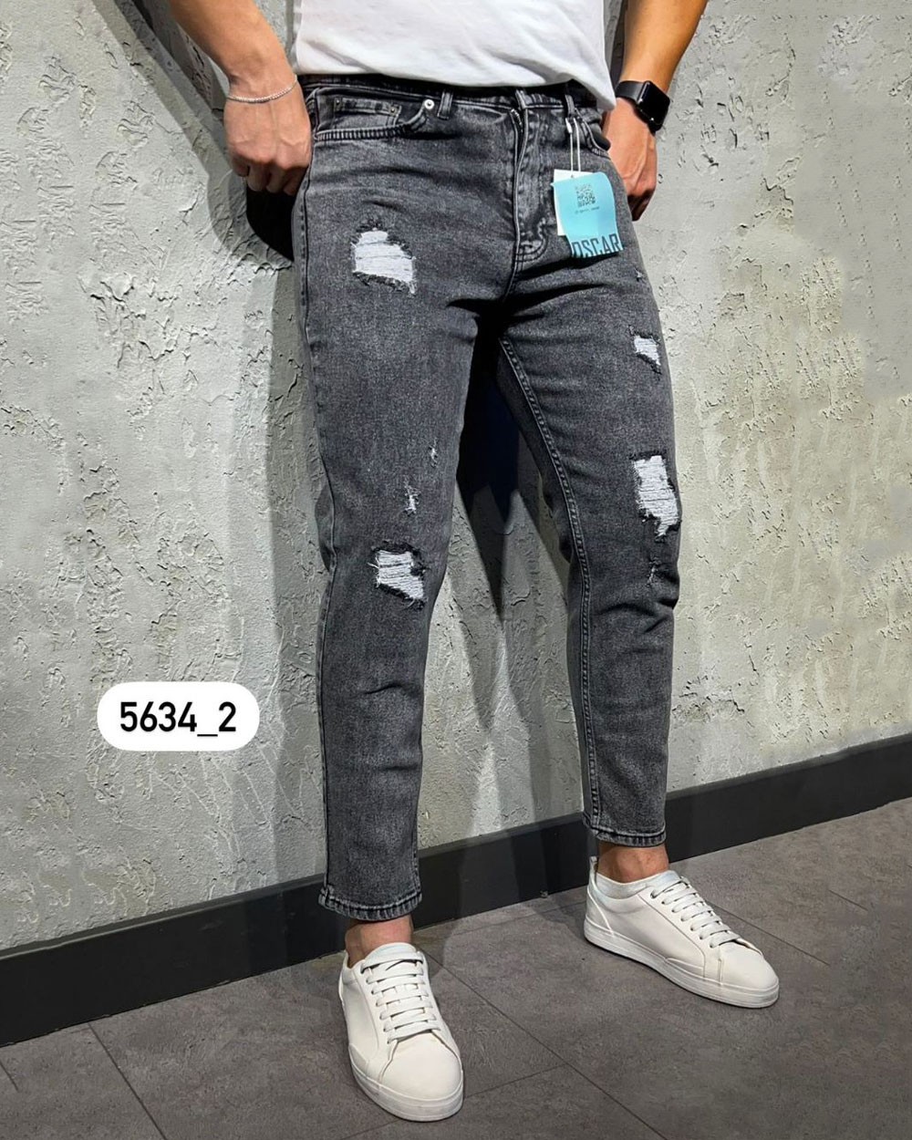 Ανδρικό Oscar Boyfriend Jeans (Γκρι)