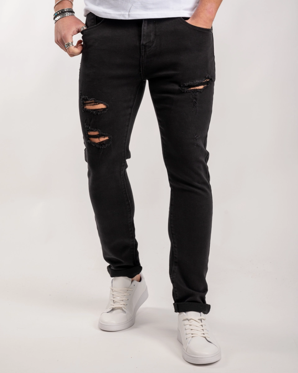 Ανδρικό jean HARPY με σκισίματα (Μαύρο)