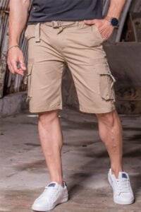 Harpy-Clothing-Ανδρική-Cargo-βερμούδα-Harpy-με-ιμάντα-Μπεζ