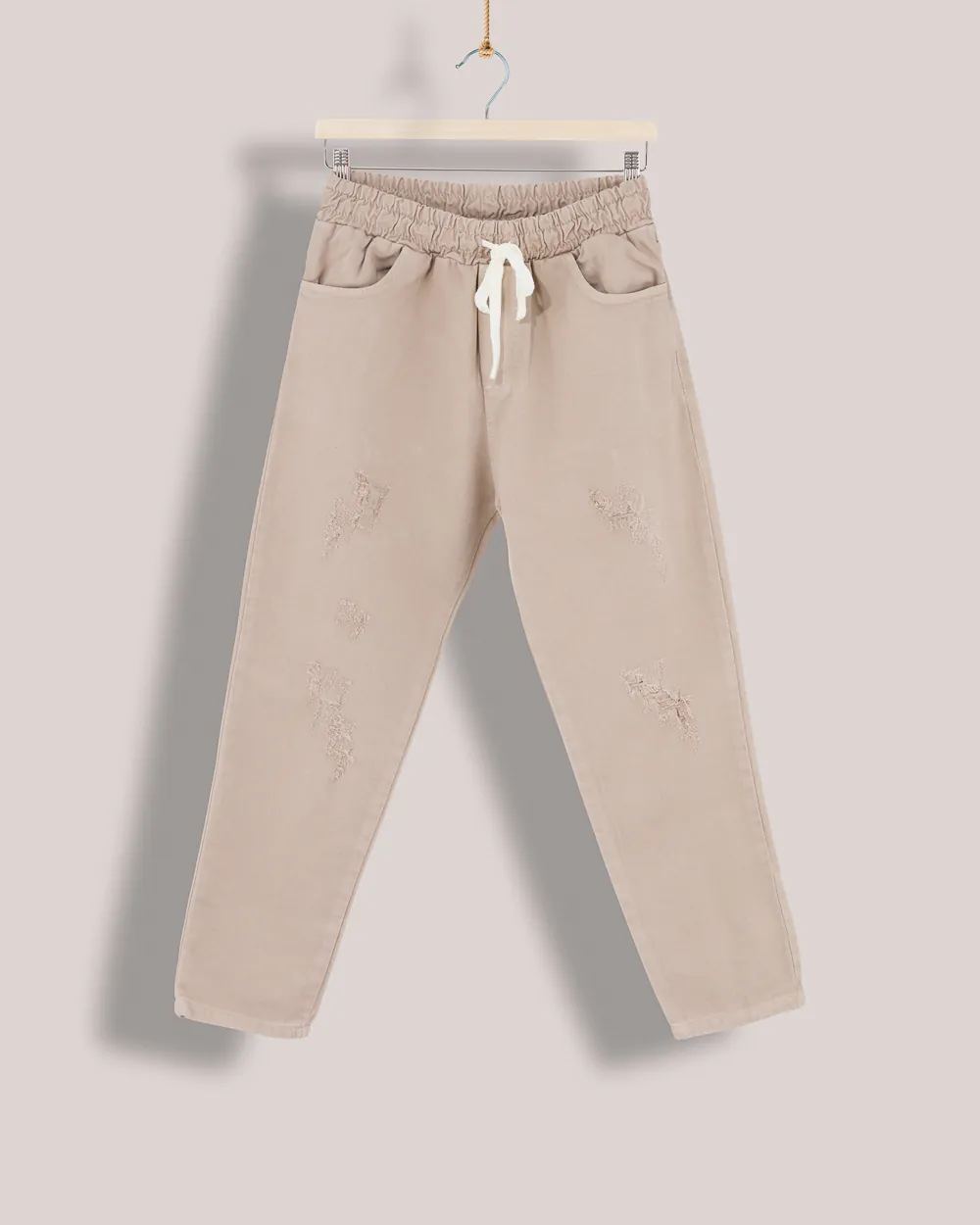 Ανδρικό Baggy Jean με λάστιχο (Μπεζ)