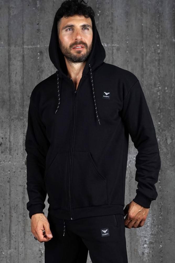 Ανδρική φούτερ ζακέτα Harpy (Μαύρο) - Image 2
