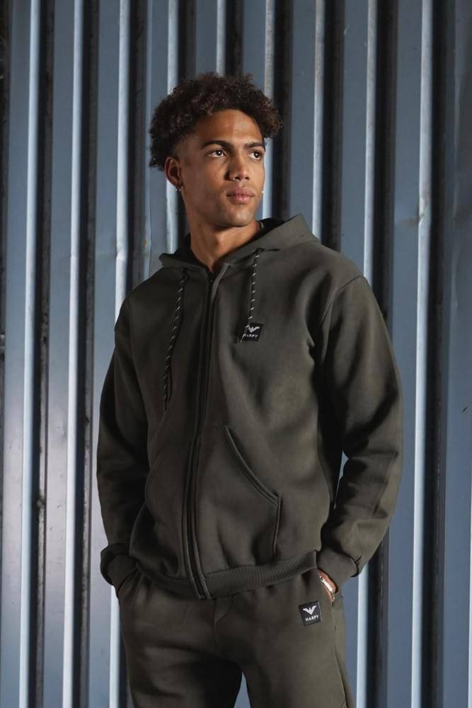 Ανδρική φούτερ ζακέτα Harpy (Χακί) - Image 3