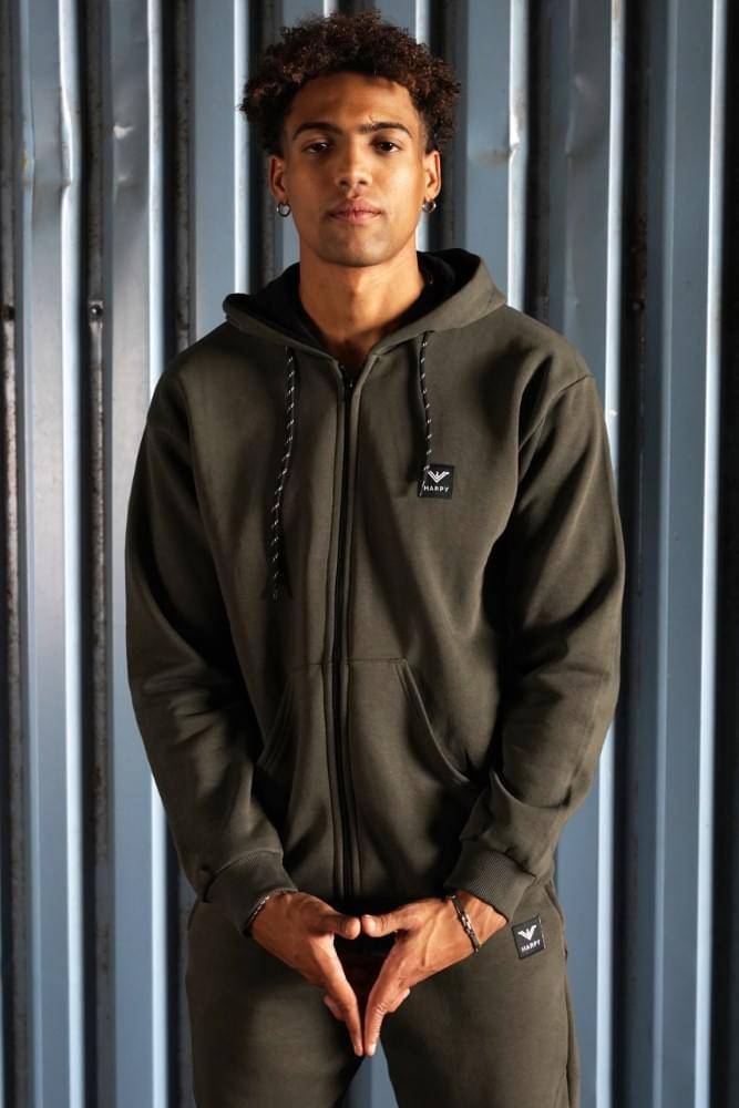 Ανδρική φούτερ ζακέτα Harpy (Χακί) - Image 2