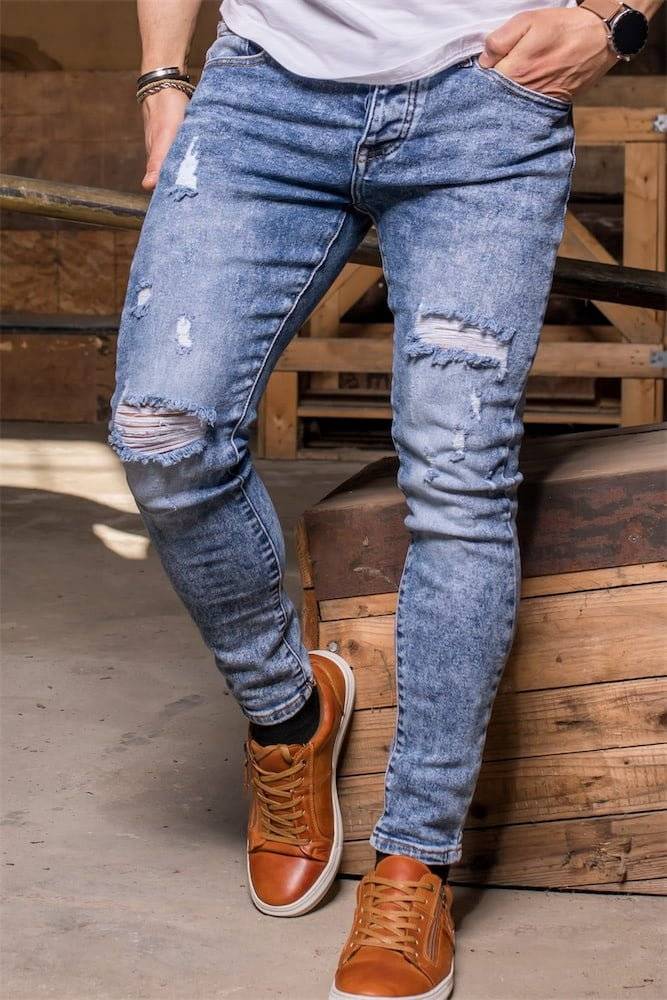 Ανδρικό Jean Harpy ανοιχτόχρωμο με γδαρσίματα