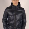 Ανδρικό μπουφάν puffer γυαλιστερό (Μπλε)