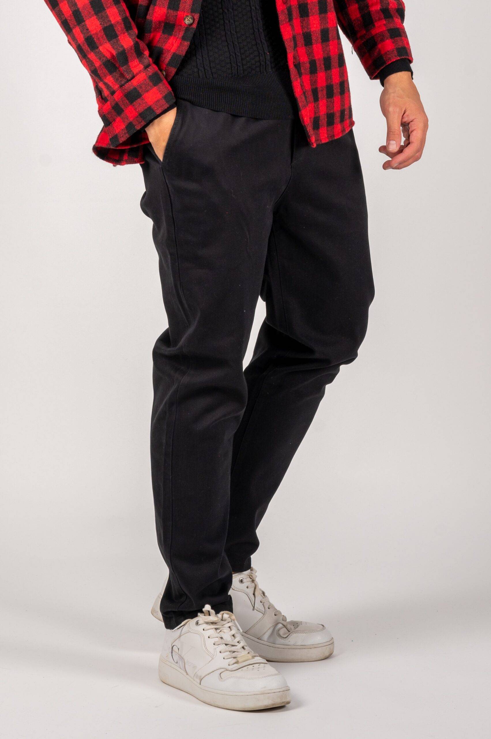 Ανδρικό υφασμάτινο παντελόνι Harpy (Μαύρο) - Image 2