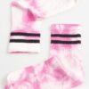 Κάλτσες Tie-Dye με ρίγα ψηλές (Ροζ)