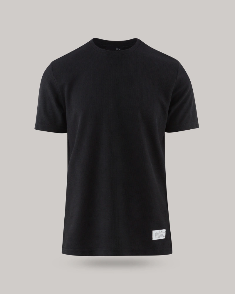 Ανδρικό T-Shirt με ανάγλυφο ύφασμα (Μαύρο)