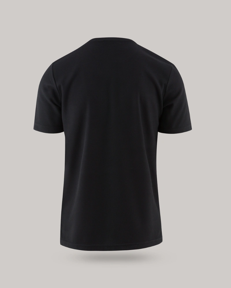 Ανδρικό T-Shirt με ανάγλυφο ύφασμα (Μαύρο) - Image 2