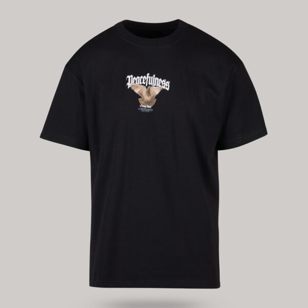 Ανδρικό Oversized T Shirt με στάμπα PEACEFULNESS στην πλάτη (Μαύρο) Harpy Clothing HARPY 2024.02.08 23