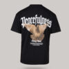 Ανδρικό Oversized T Shirt με στάμπα PEACEFULNESS στην πλάτη (Μαύρο) Harpy Clothing PROTI (2)