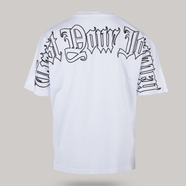 Ανδρικό Oversized T Shirt με στάμπα TRUST YOUR JOURNEY στην πλάτη (Λευκό) Harpy Clothing proti (1)