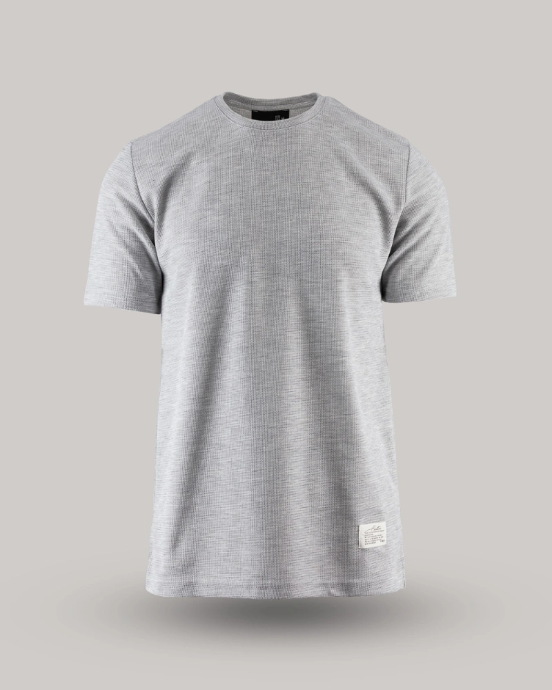 Ανδρικό T-Shirt με ανάγλυφο ύφασμα (Γκρι)