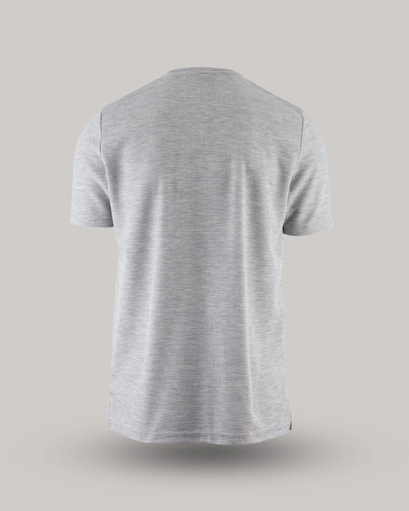 Ανδρικό T-Shirt με ανάγλυφο ύφασμα (Γκρι) - Image 2