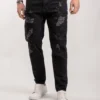 Ανδρικό jean HARPY με σκισίματα -boyfriend fit (Μαύρο)