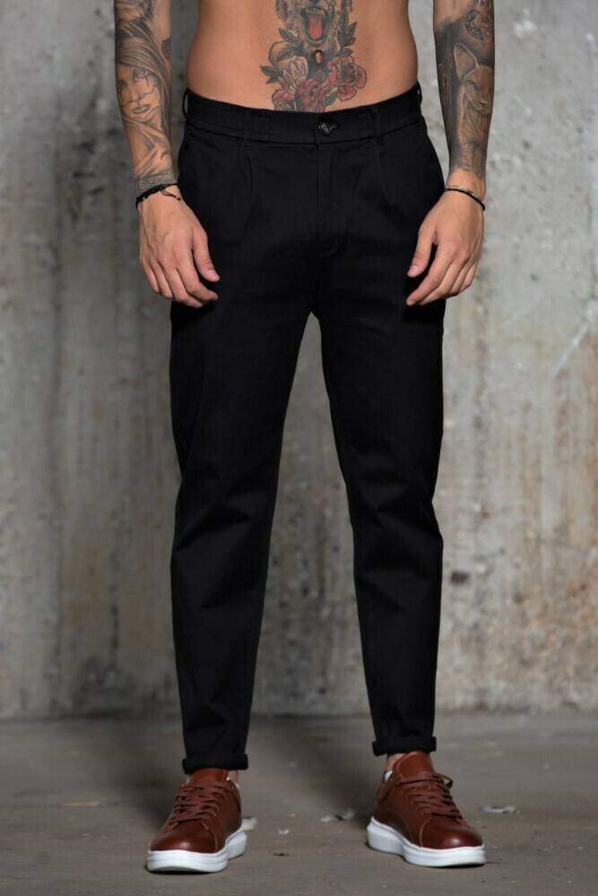 Ανδρικό υφασμάτινο παντελόνι Harpy (Μαύρο) - Image 7