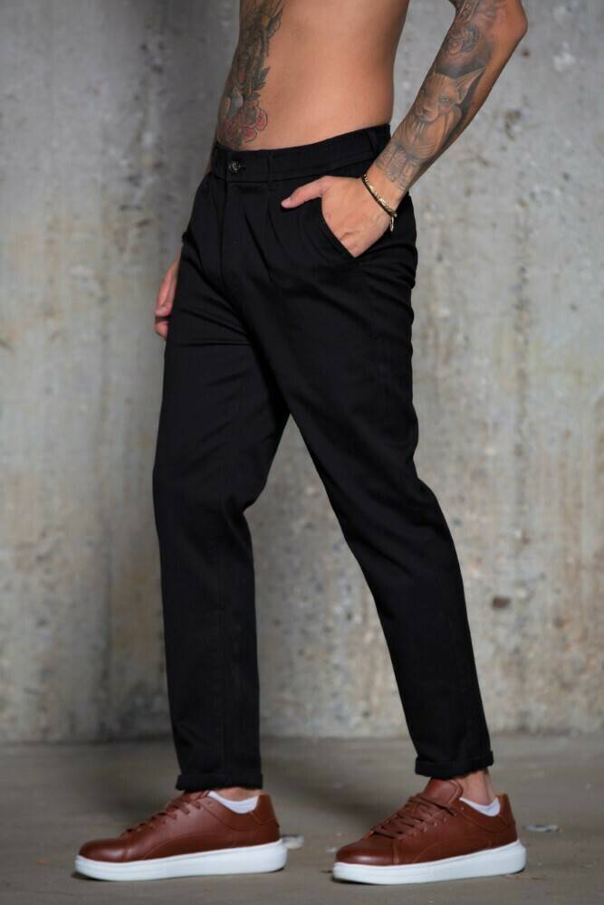 Ανδρικό υφασμάτινο παντελόνι Harpy (Μαύρο) - Image 8