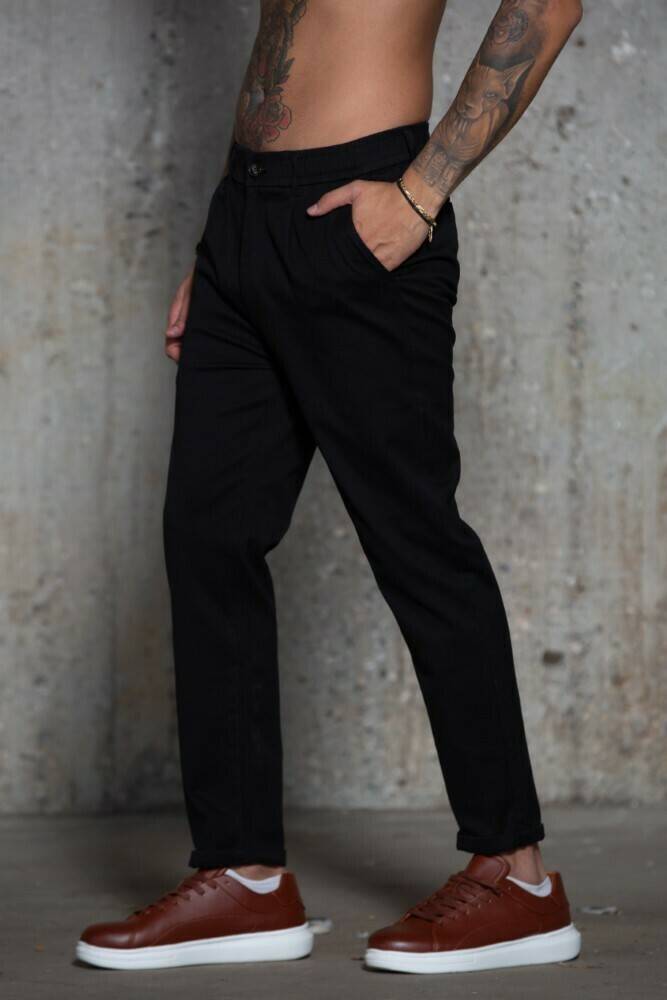Ανδρικό υφασμάτινο παντελόνι Harpy (Μαύρο) - Image 4