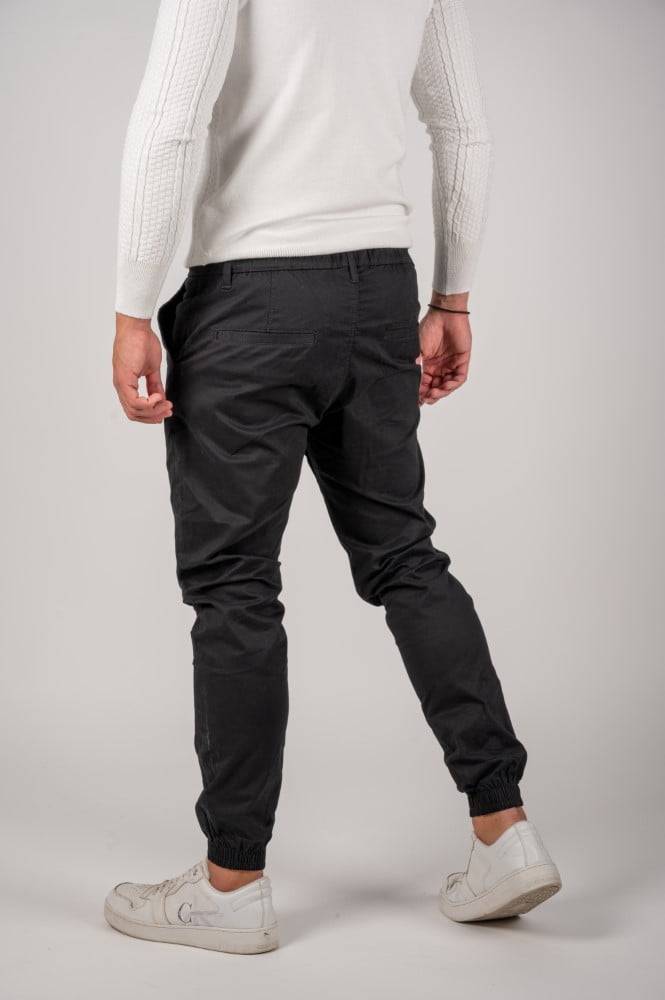 Ανδρικό υφασμάτινο παντελόνι Harpy με λάστιχο στο τελείωμα (Μαύρο) - Image 13