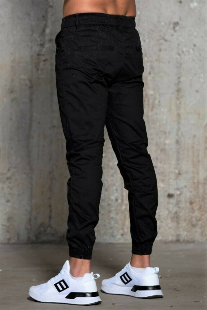 Ανδρικό υφασμάτινο παντελόνι Harpy με λάστιχο στο τελείωμα (Μαύρο) - Image 10